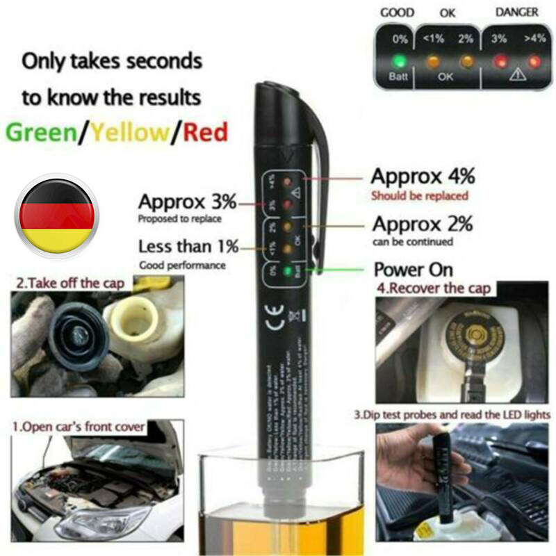 DOT5/DOT4 Elektronischer Bremsflüssigkeitstester Bremsflüssigkeit messen prüfen