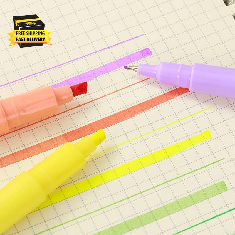 Double Sided Highlighter Journal Planner Point Markers,Chisel Tip,Fine Tip,Two-T