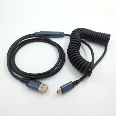 Mechanical Keyboard Aviator Cable Aviation Connector Coiled Type-C USB Cord