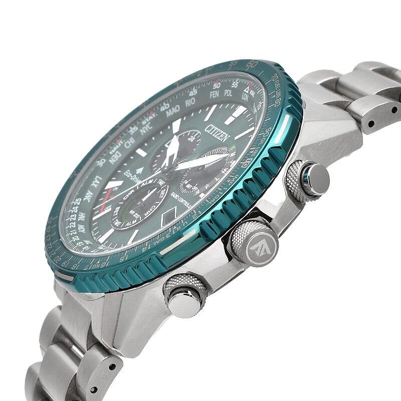 Pre-owned Citizen Promaster Sky Cb5004-59w Eco-drive Radio Solar Watch Green Dial 45.9mm