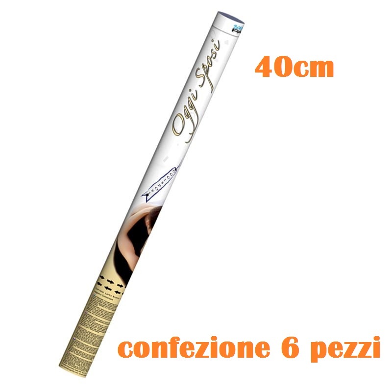 Set 6 Tubo Spara Coriandoli Bianchi Cannone 40cm Feste Matrimonio Oggi Sposi moc