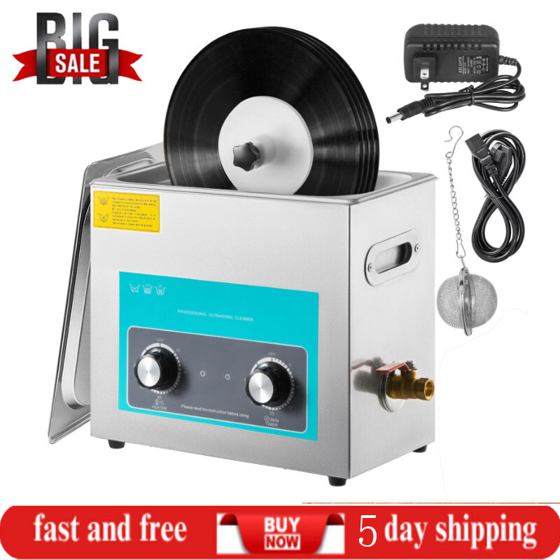 40kHz Ultrasonic Vinyl Record Cleaner Vinyl Ultrasonic Cleaning Machine 6L Knob