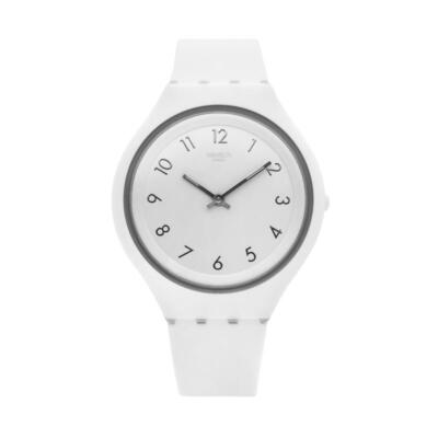 アナログ腕時計 SWATCH SKIN Men's Urethane Watch SVUW101 Swatch Skinsnow White Silicone Skin Unisex Watch SVUW101