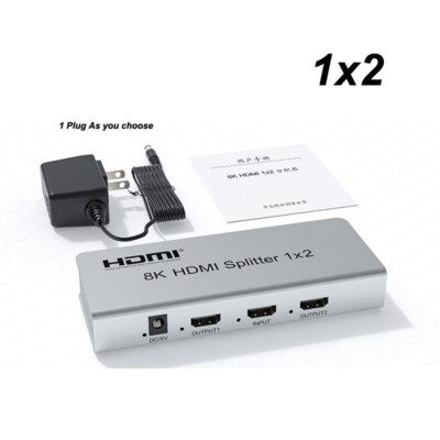 8K 60Hz 1x2 HDMI Splitter 1x4 1 In 2 3 4 Out Video Converter 4k 120hz F PC To TV