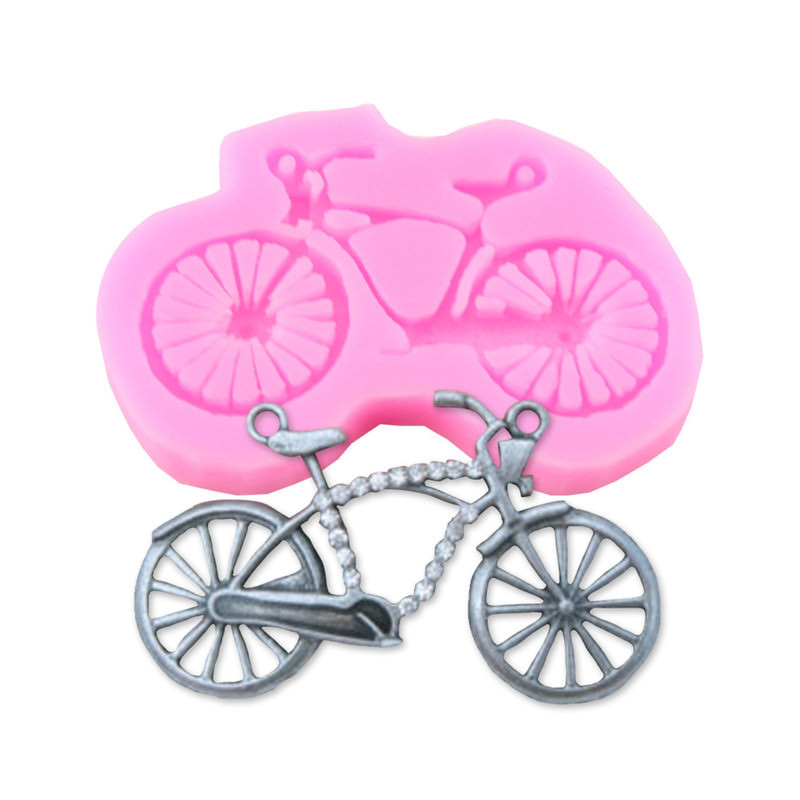 Bike Bicycle Shape Fondant Silicone Cake Molds Candy Mould