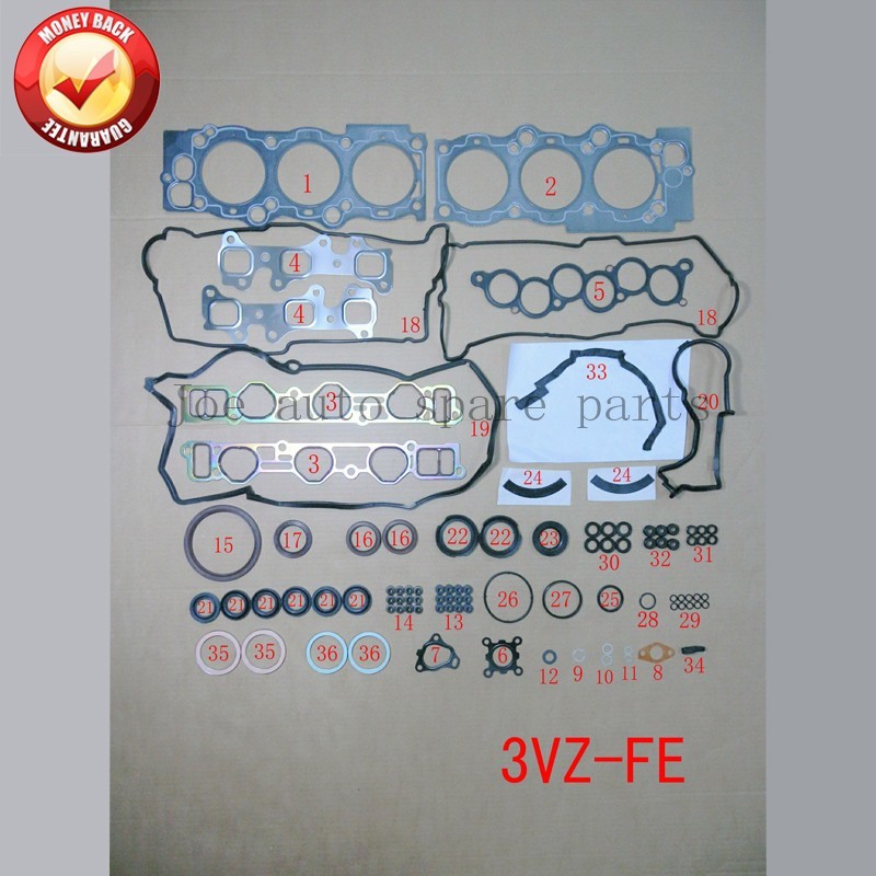 ３set-12本 Toyota V6 3.0L, 3VZ Engine Cylinder Head Gasket Set Includes