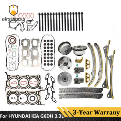 Head Gasket Bolts Timing Chain VVT Gears Kit  for 13-20 Kia Sorento Hyundai 3.3L