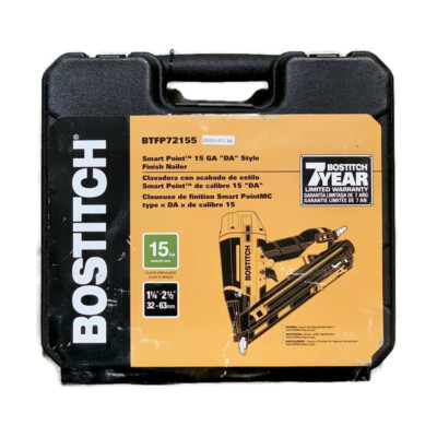 BOSTITCH BTFP72155 Smart Point DA Style Air Angle Finish Nailer Kit Nail Gun