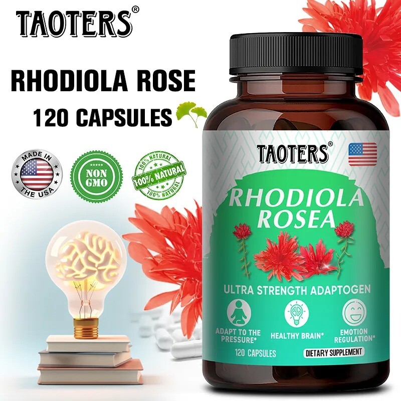 Rhodiola Rosea 1000 Mg - Complément Alimentaire VEGAN - 30/60/120 Gélules - Énergie & Anti-stress