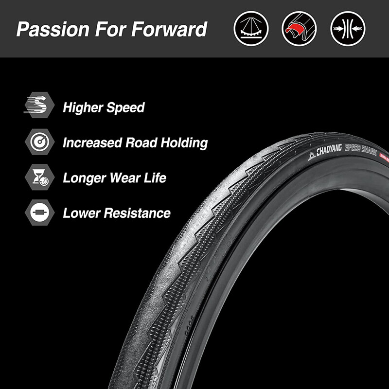 Chao YANG 2Pack Road Bike Tire Set Clincher Foldable Bicycle Tire 120PSI 700x23C