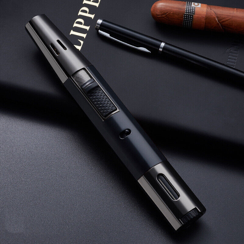 Windproof Cigar Lighter With Visible Window Refillable