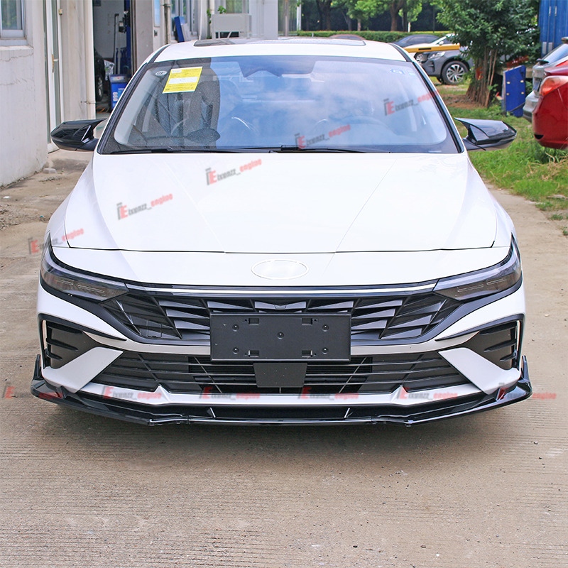 HK5 3 Pieces Front Bumper Lip Spoiler Splitter Side Body Kit Trim Protection Compatible With 2021-2023 Hyundai Elantra (Matt Black