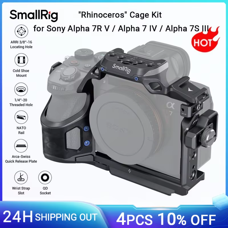 "Rhinoceros" Cage Kit for Sony Alpha 7R V / A7 IV / A7S III w/Cable Clamp w Quic