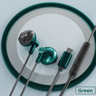 HIFI Bass Stereo USB Type C Headphone Headset with Mic Earbuds 3.5mm Headphone