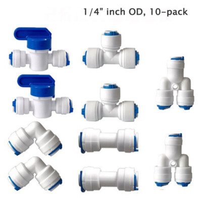 1/4'' 3/8'' 10 25 Pcs OD Quick Connect Push In RO Water Tube Fitting