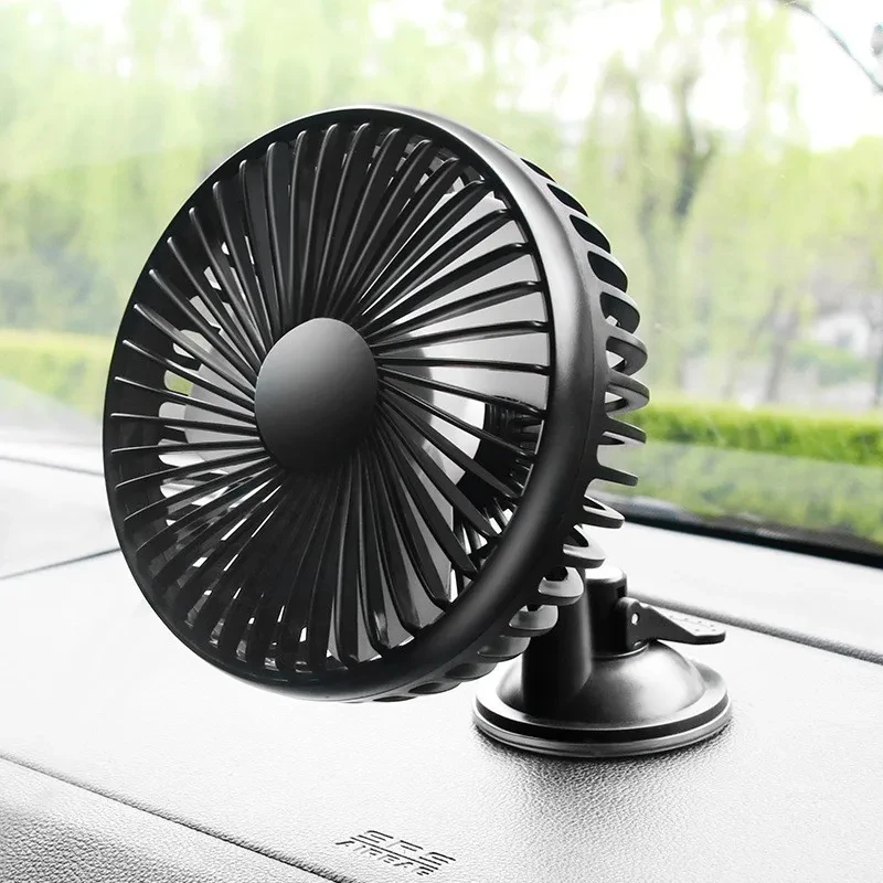 1224V 360 Degree AllRound Car Dashboard Cooling Fan Adjustable Suction Cup Single Head Bracket Clipcar Fan Accessories