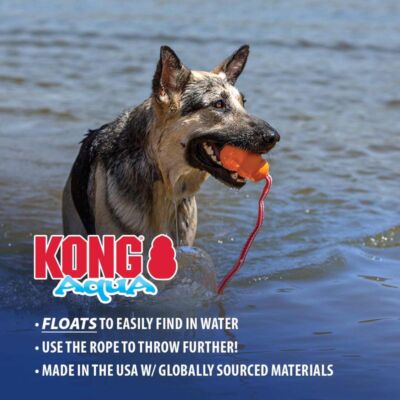Kong Aqua Floating Dog Toy w/ Rope Handle, MEDIUM 15-35LB (FREE SHIP)
