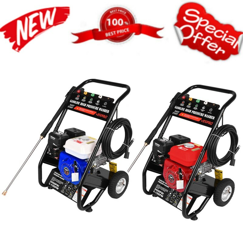 Powerful Hyundai Petrol Pressure Washer 3000 PSI 7HP 215cc 4-stroke w/ Spray Gun
