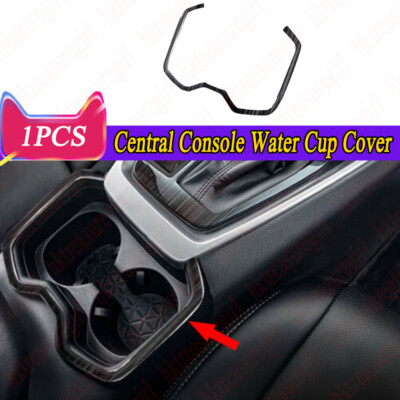 For Toyota RAV4 2019-2024 Black Titanium Central Console Water Cup Cover Trim