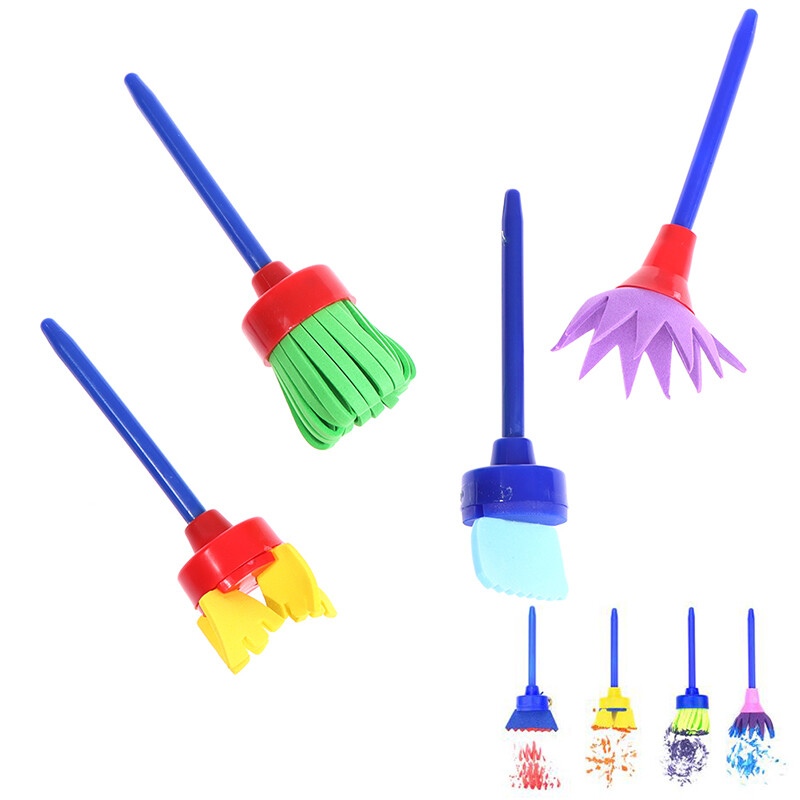 4pcs Set Diy Sponge Drawing Paint Brushes Graffiti Toys Painting Creative Tn Qk Ebay