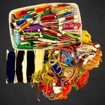 Assorted Floss Thread Yarn Lot Cotton Wool 1 # Lb Pound Box