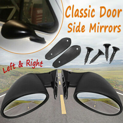 1 Pair Mirror Classic Side View Door Truck Car Universal Hot Rod Matte Black US