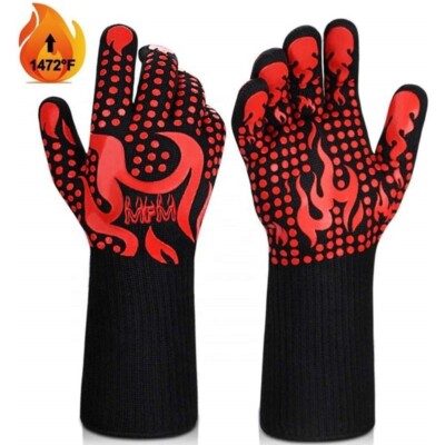 BBQ Gloves 1472  Extreme Heat Resistant Protective Cooking Gloves - Size X Large