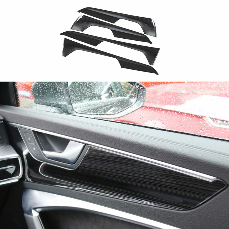 For Audi A6 A7 S6 S7 2019-2024 Black Wood Grain Inner Door Panel