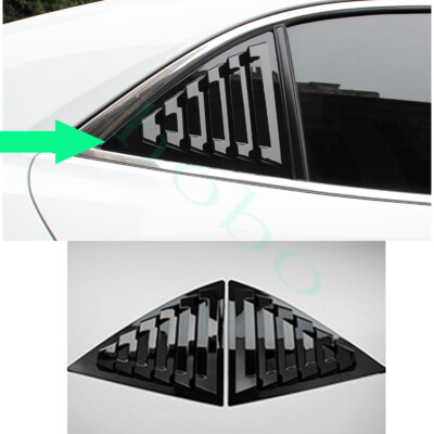 2x For Chevrolet Malibu 11-14 Rear Triangular Window ABS Bright Black Cover Trim
