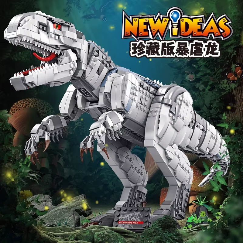 Dinosaur Building Blocks World Construction T-Rex Dino Model Animal Blocks Kids
