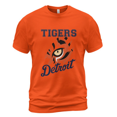 Detroit Team Tigers, gifts t shirt, striking graphic of a tiger's eye, orange