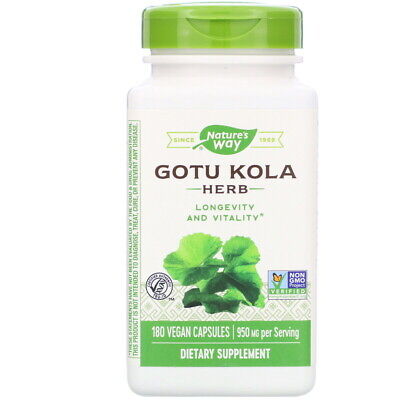 Gotu Kola Herbal Supplement 475mg 180 Capsules  Adrenal Anxiety Immune Adaptogen
