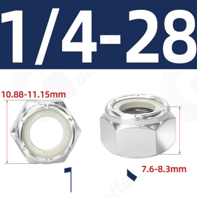 Nylon Insert Hex Lock Nut Stainless Steel 18-8 Coarse/Fine Thread Nuts All Sizes