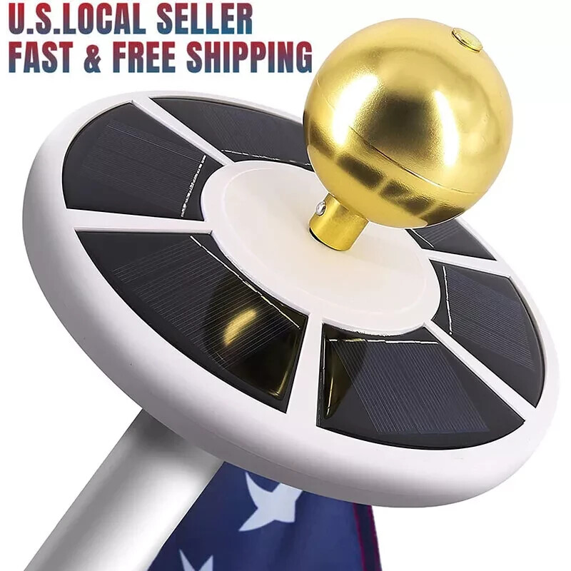Solar Powered Flag Pole Light 26 LED Auto Active Super Bright Outdoor Waterproof