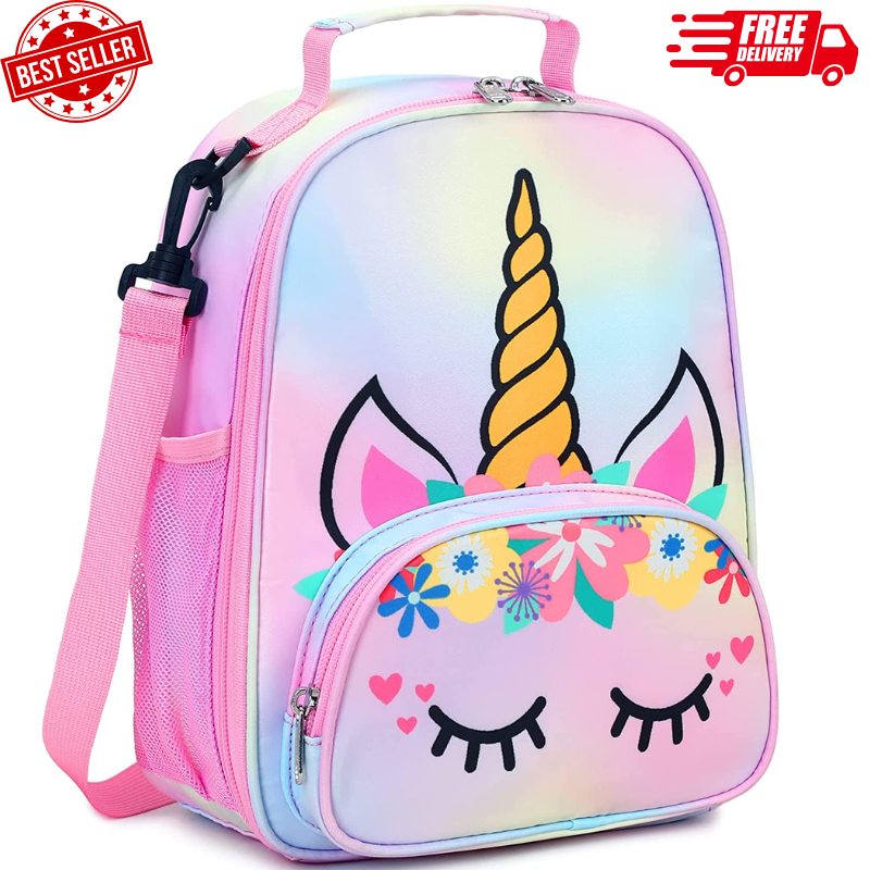 Lunch Box Kids for Girls Insulated Lunch Bag Cute Reusable Toddler Thermal Meal