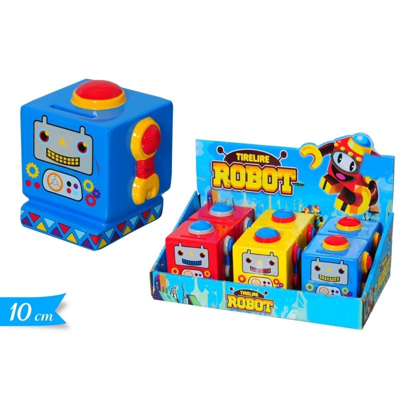 Salvadanaio Robot 10cm In Ceramica Monete Porta Soldi dfh