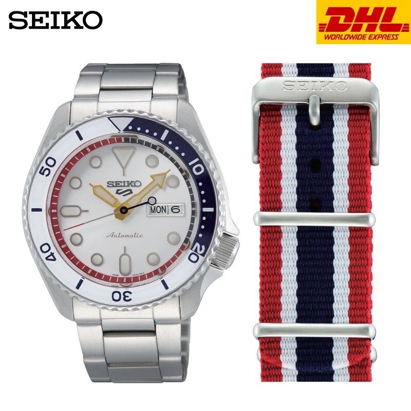 Pre-owned Seiko 5 Sports Automatic Thailand Limited Edition Watch Thailand Flag Strap