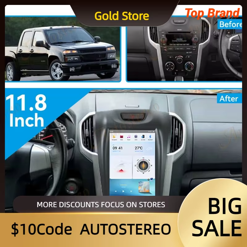 Carplay Android For Chevrolet S10 For ISUZU D-MAX Tesla Style Car Multimedia Pla