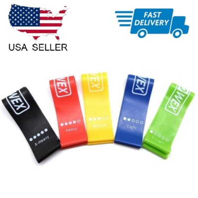 Resistance Band Set Strength Fitness Exercise Workout Heavy Duty Elastic Loops 