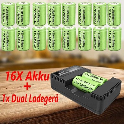 8X 2800mAh Li-Ion Wiederaufladbar 2.8AH Akku CR123A RCR123A für Arlo + Ladegerät