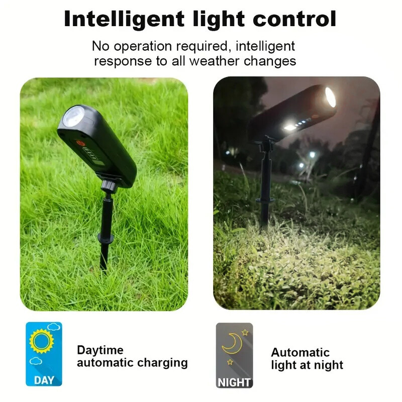 4X Bright Solar Powered LED Spotlight Waterproof Outdoor Yard Garden Spot Lights