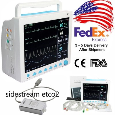 Capnograph Patient Monitor ETCO2 ICU Vital Signs Machine 12.1'' Portable CMS8000