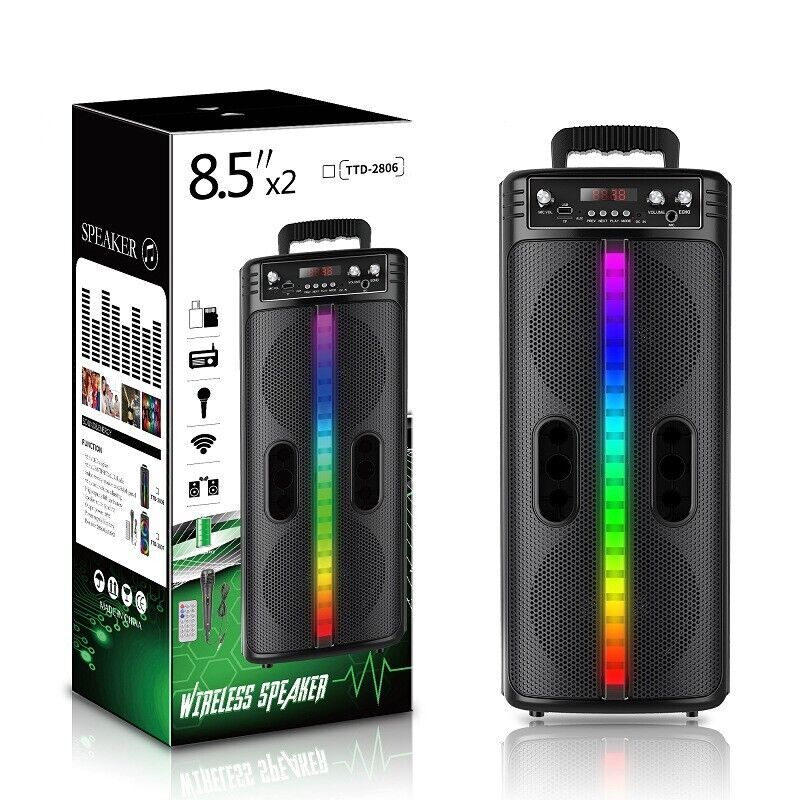 6000W Portable Bluetooth Speaker Dual Sub woofer Heavy Bass Sound System Party