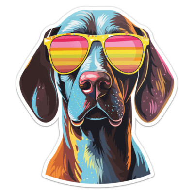 Cool German Shorthaired Pointer Dog Vinyl Decal Car Bumper Sticker