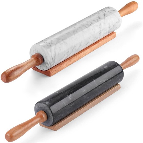 Mit Ständer XXL Teigroller aus Marmor  46x6cm Teigrolle Ausroller Nudelrolle 2kg