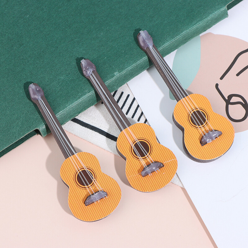 Dollhouse Miniature Instrument mini Guitar for Home Decorati