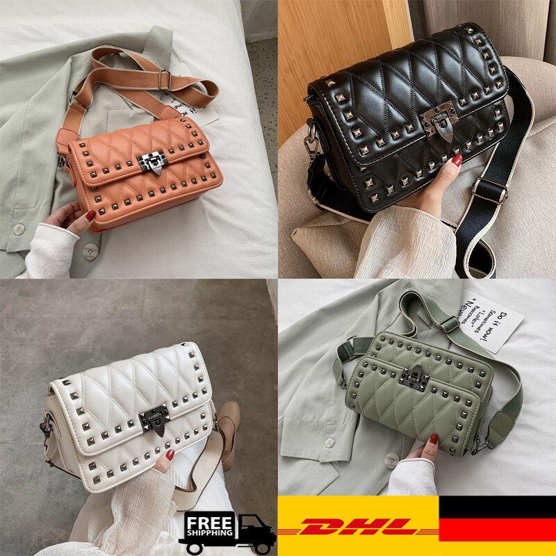 Neu Leder Damen Handtasche Umhängetasche Clutch Tasche Schultertasche Diagonal