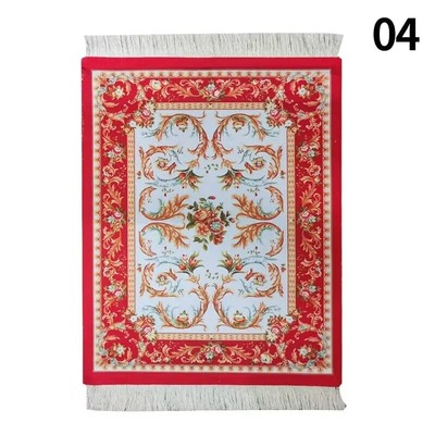 Persian Carpet Mouse Pad Retro Style Tassel Edge Table Woven Rug Deco Laptop PC