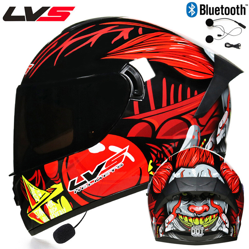 Bluetooth Flip Up Motorcycle Helmet Dual Lens Moto Full Face Street Bike DOT