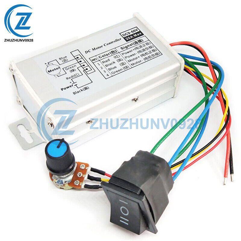 20a Dc Motor Speed Governor 9-60v High Power Pulsemotor Driver Pwm Control Board